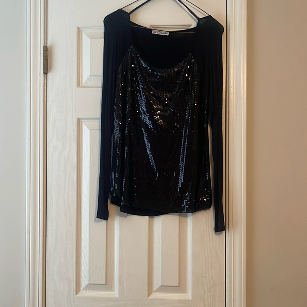 Black Shirt with Sequin Large